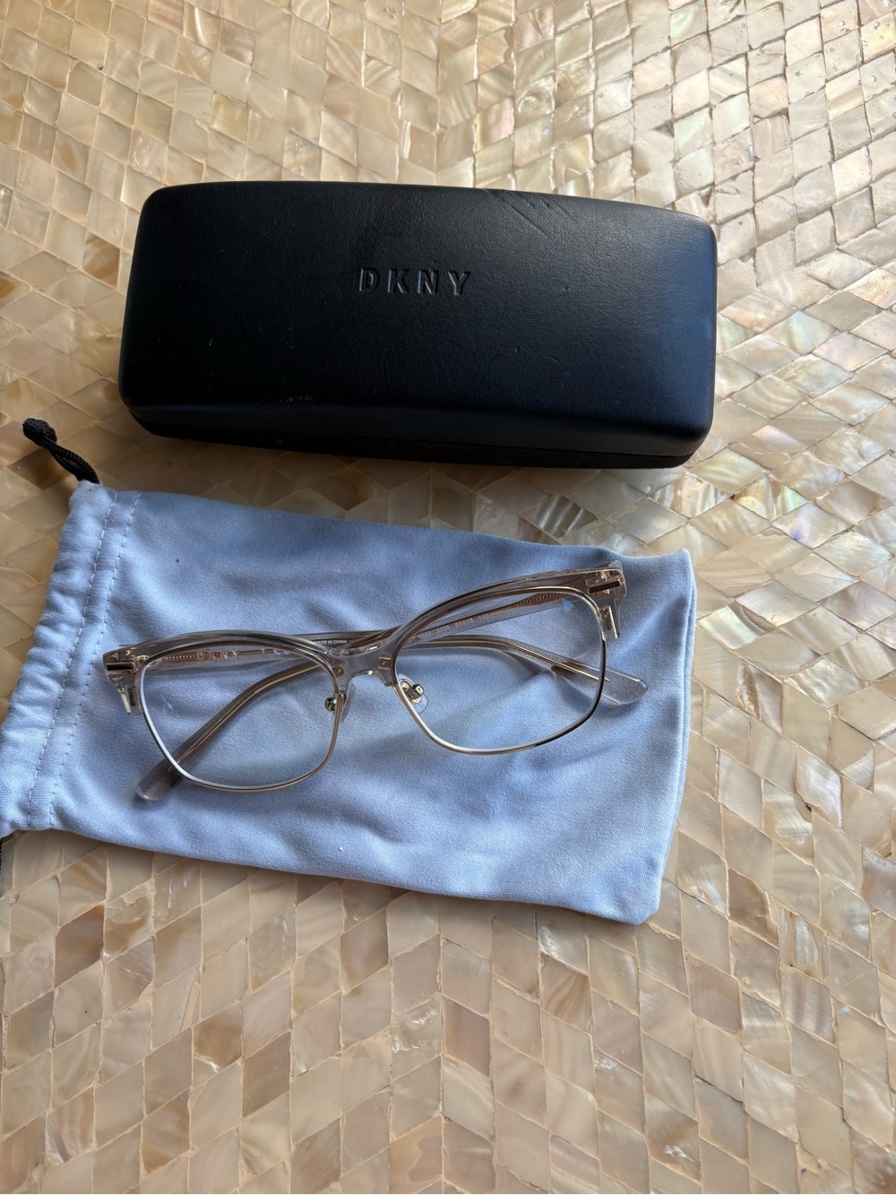 DKNY DY5655 Women's Translucent Nude Cat-Eye Glasses
